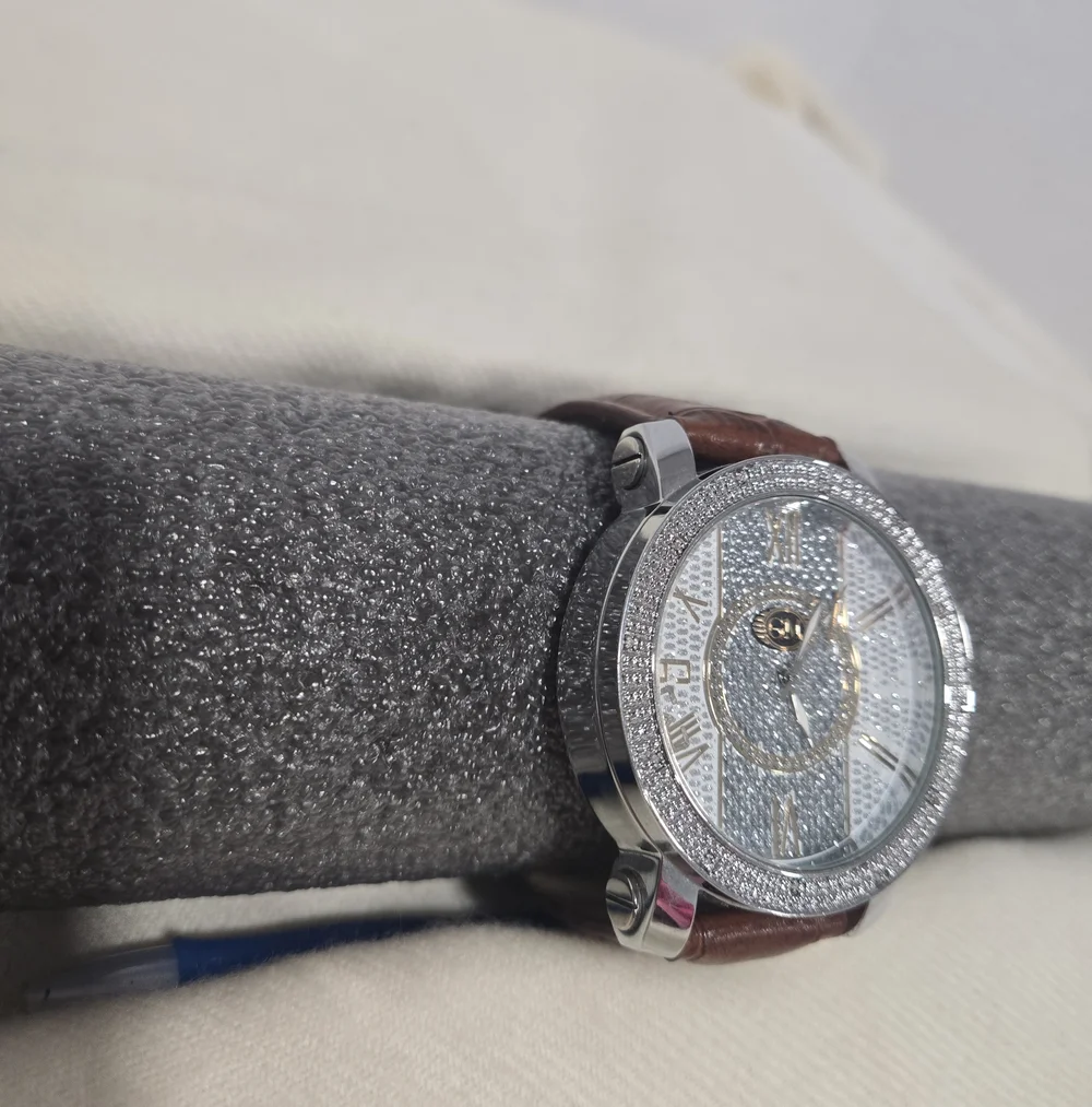 Super Techno Grand Master Pave Diamond Japan Movement Mens Watch